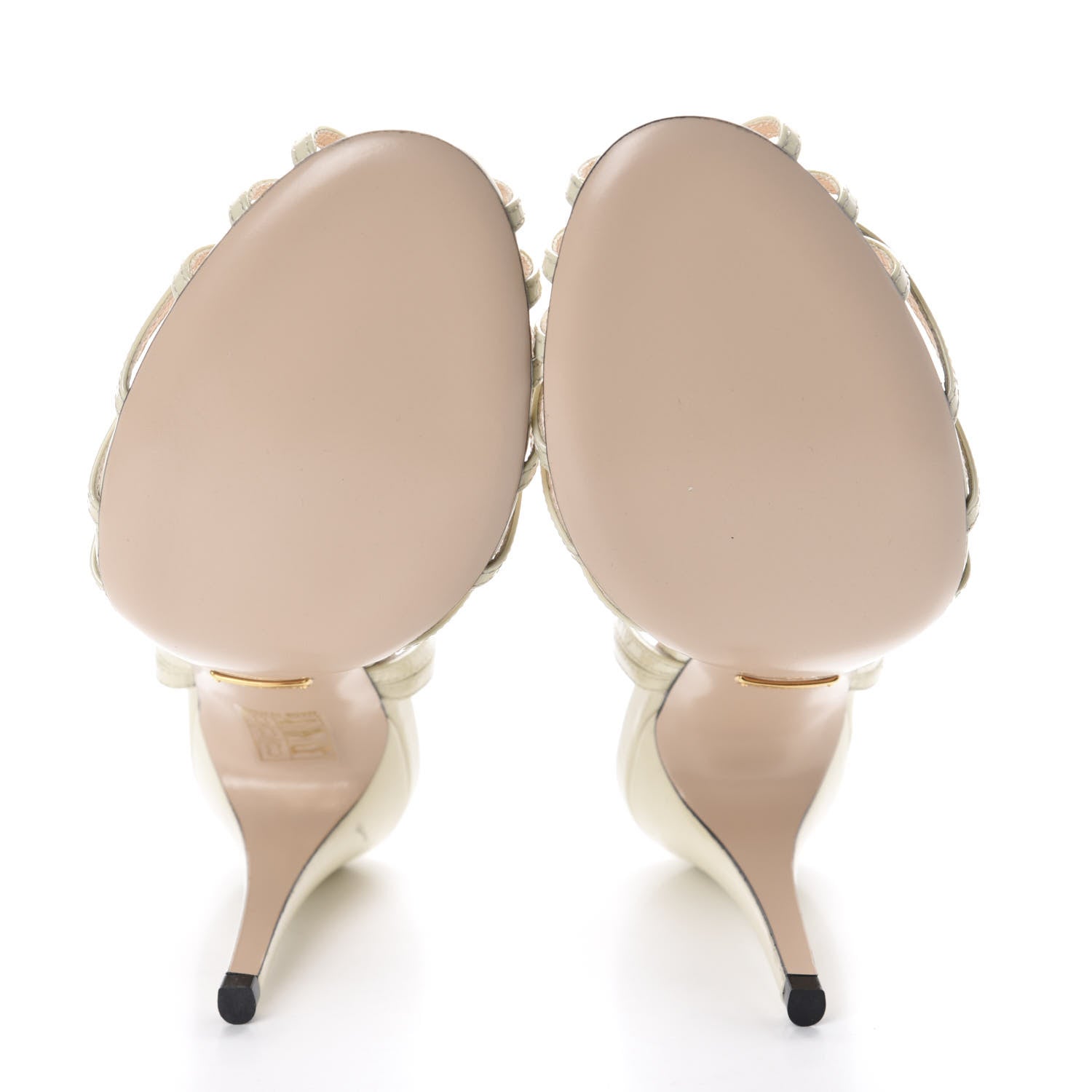 Gucci Vernice Crystal Sandals 39 Vintage White 7 of 9