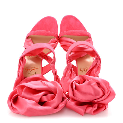 Christian Louboutin Crepe Foulard Cheville 100 Sandals 37.5 Magnifique 2 of 11