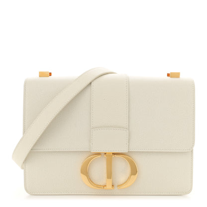 Christian Dior Grained Calfskin 30 Montaigne Flap Bag White 1 of 13
