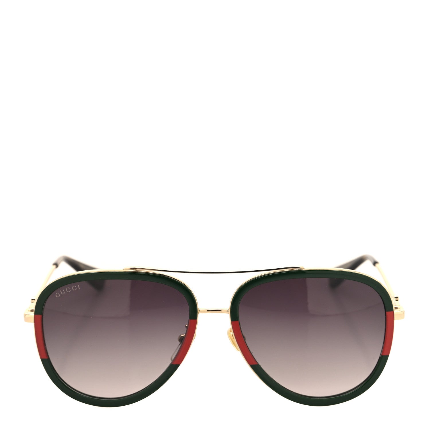 Gucci Web Aviator Sunglasses GG0062S Green Red 2 of 7