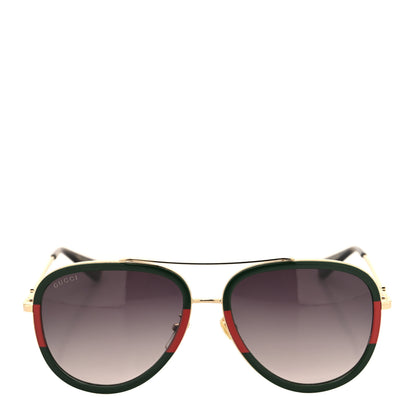 Gucci Web Aviator Sunglasses GG0062S Green Red 2 of 7
