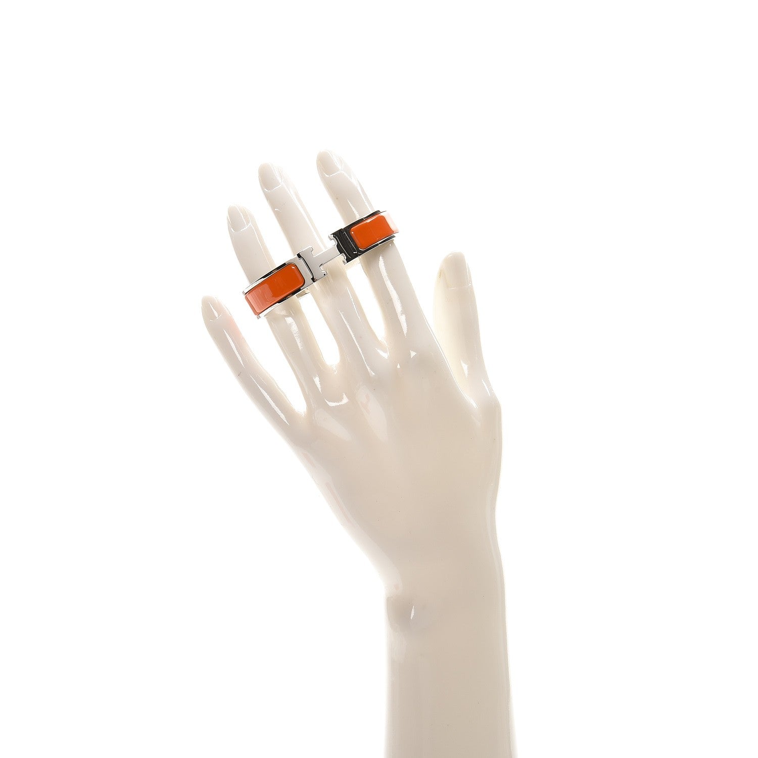 Hermes Enamel Narrow Clic Clac H Bracelet PM Orange 2 of 6