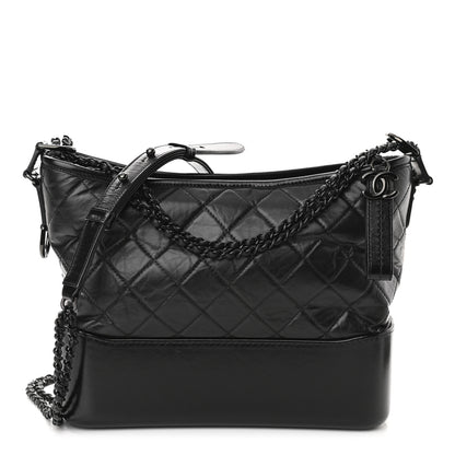 Chanel Aged Calfskin Quilted Medium Gabrielle Hobo Black 1 of 10