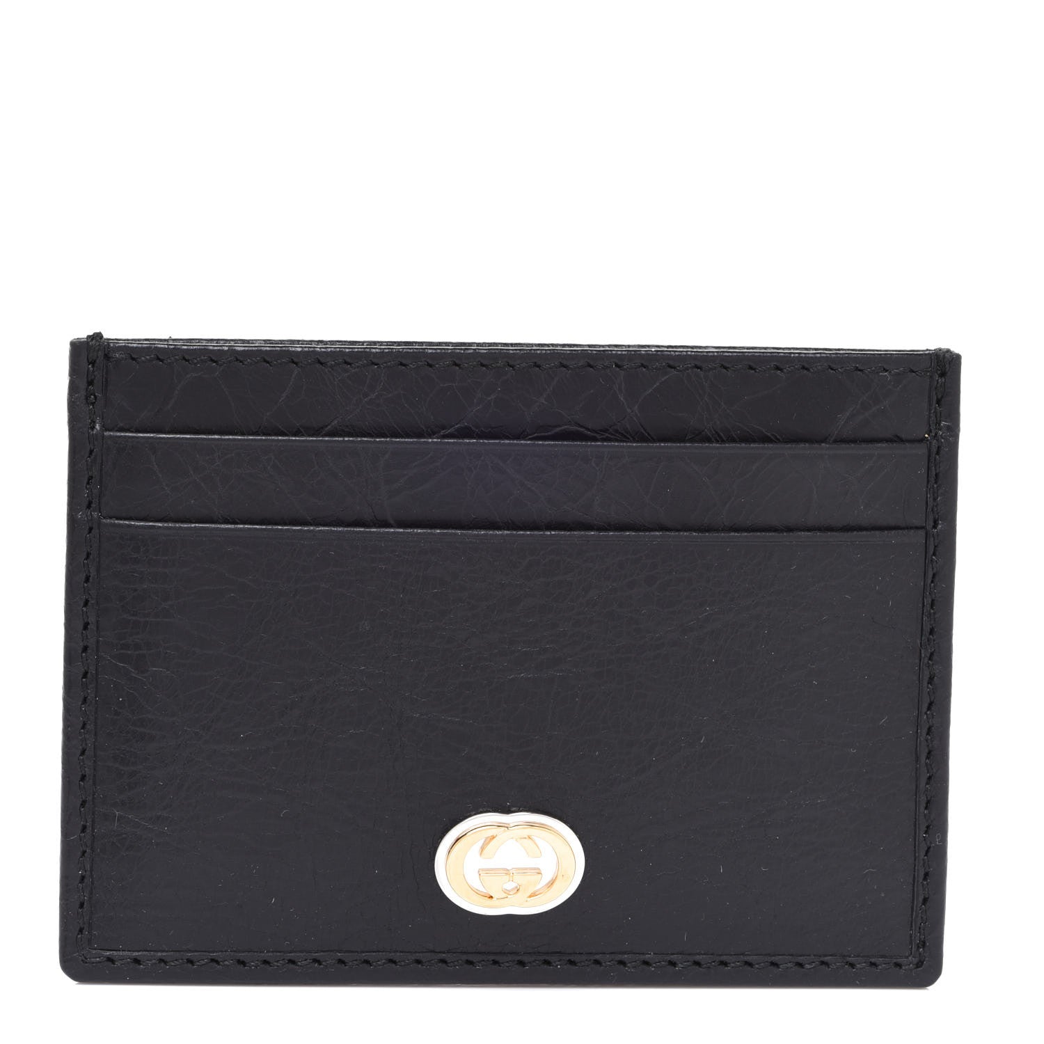 Gucci Fluffy Calfskin Morpheus Card Holder Black 1 of 7