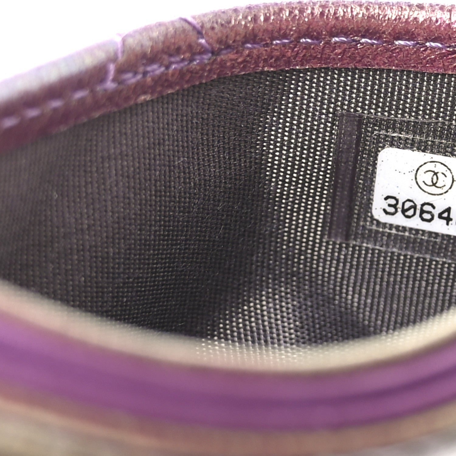 Chanel Iridescent Lambskin Quilted Card Holder Purple 8 of 11