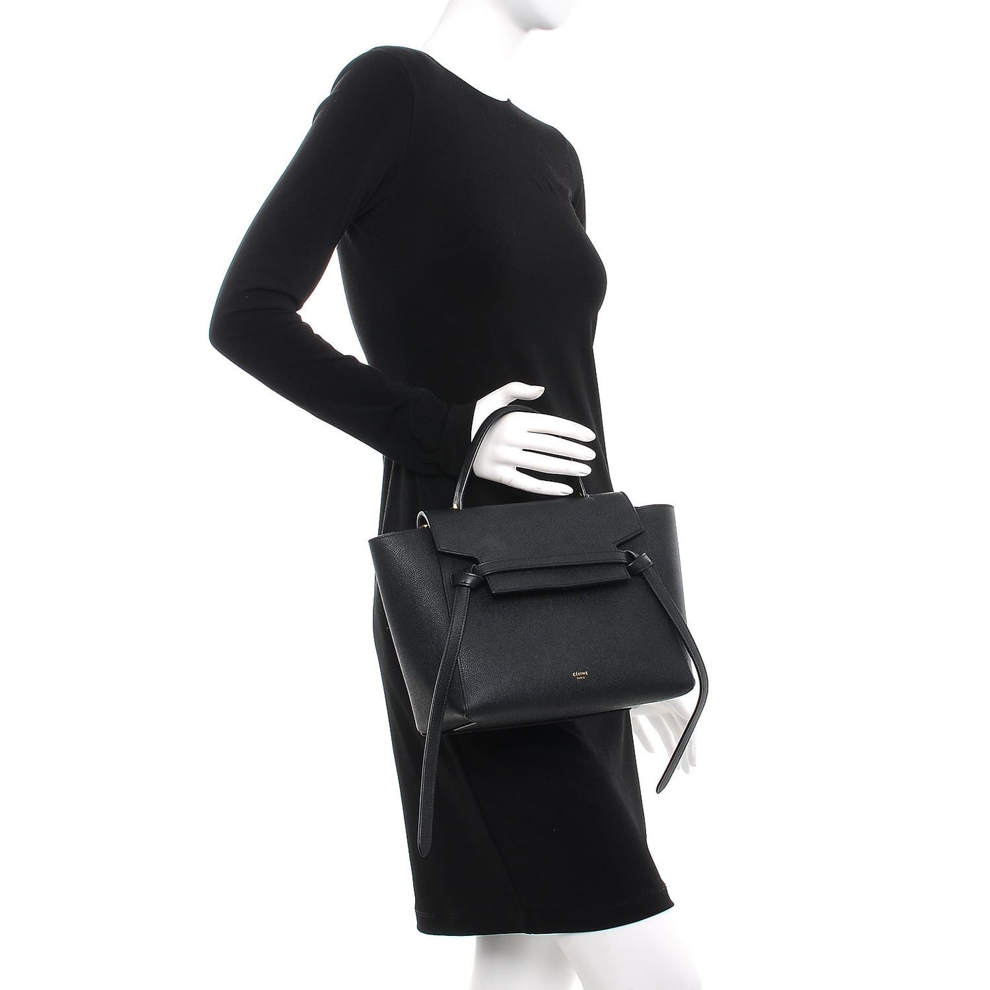Grained Calfskin Micro Belt Bag Black