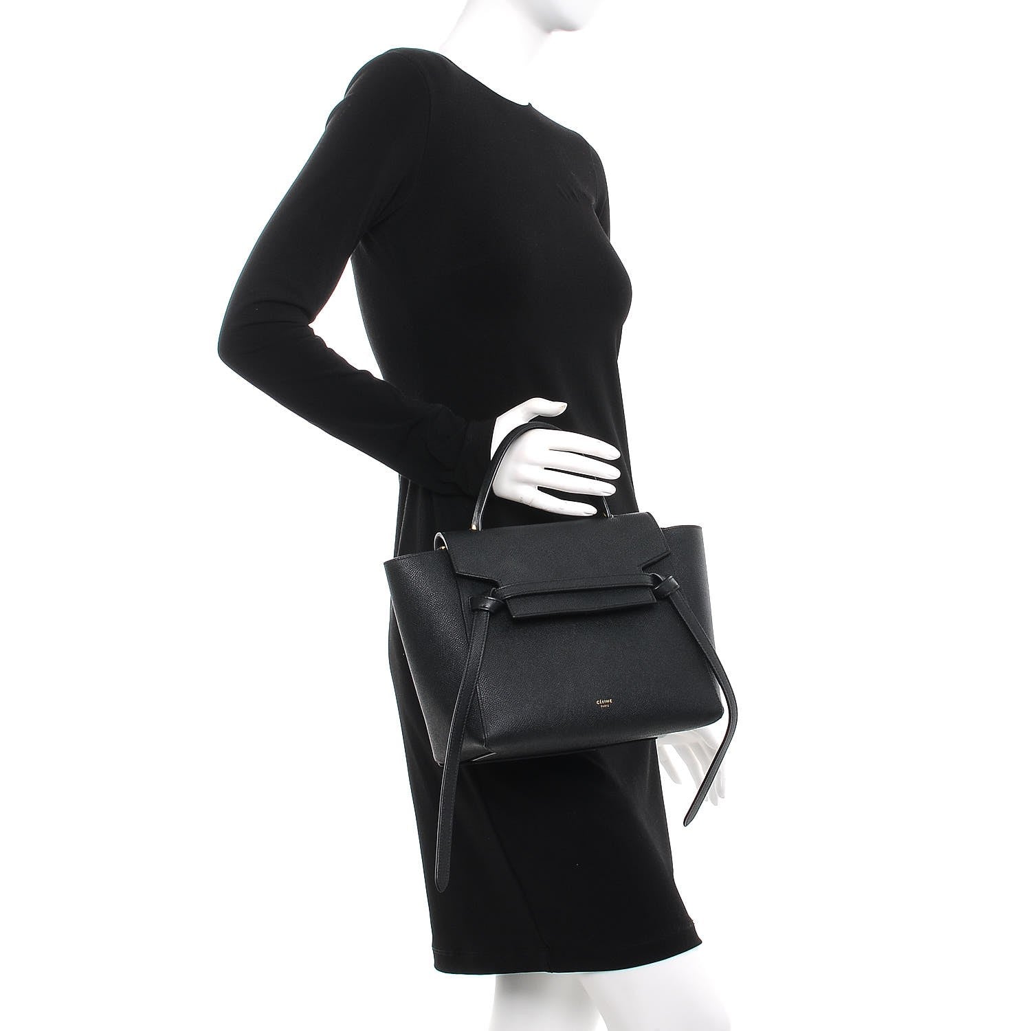 Celine Grained Calfskin Micro Belt Bag Black 3 of 9