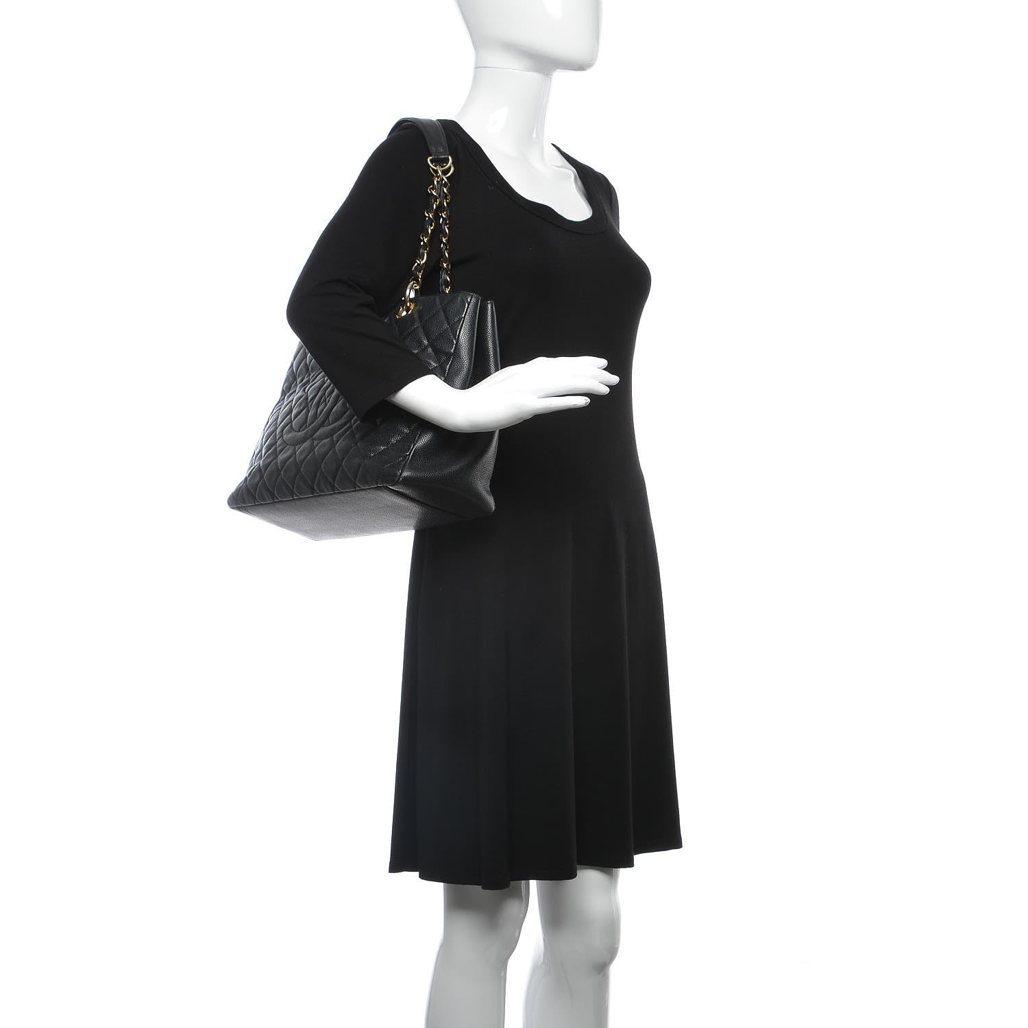 Chanel Caviar Quilted Grand Shopping Tote GST Black 2 of 12