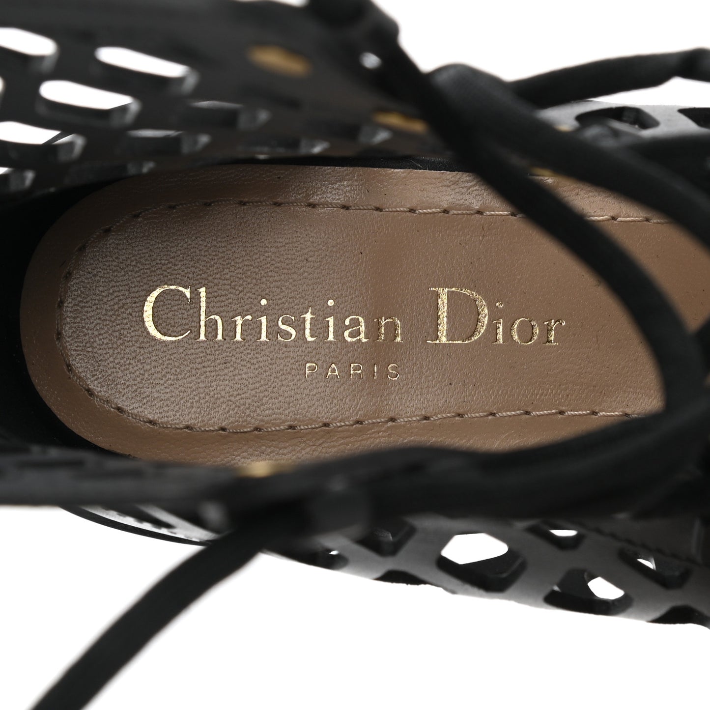 Matte Calfskin D-Trap Sandals 35.5 Black