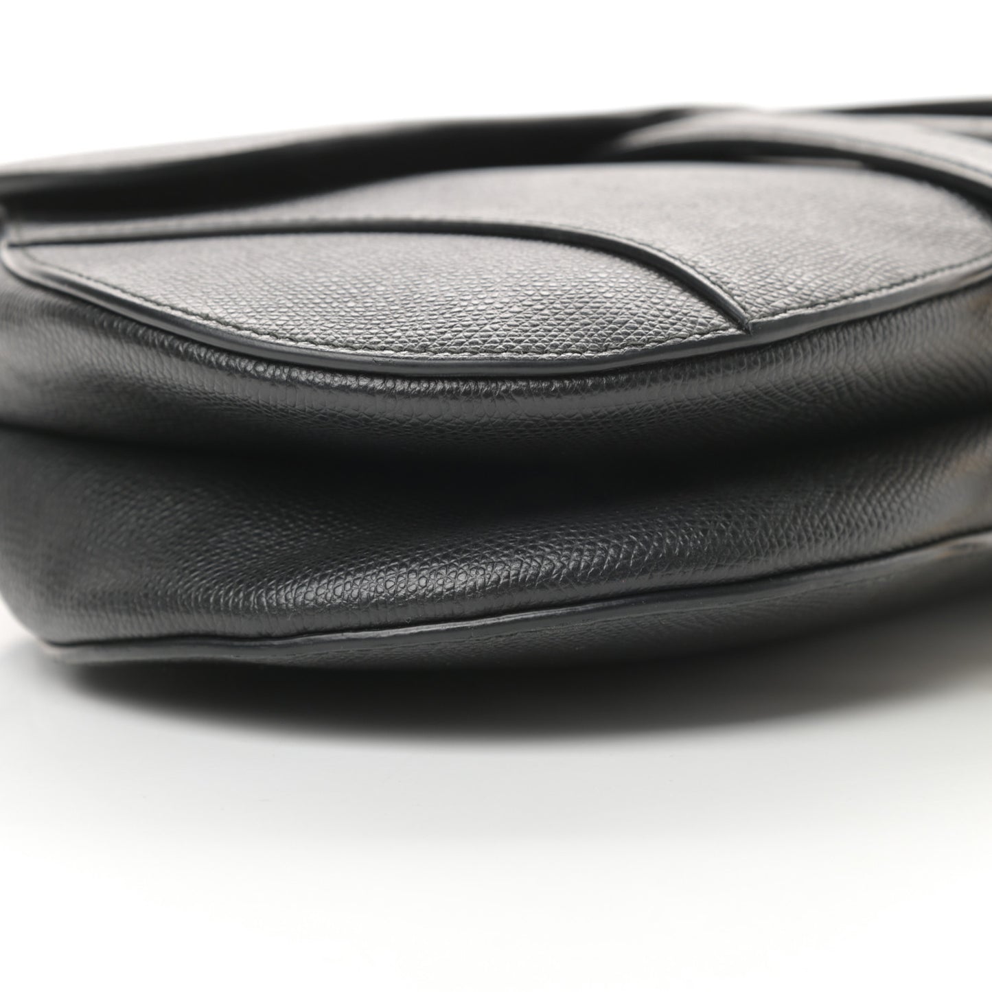 Grained Calfskin Saddle Bag Black