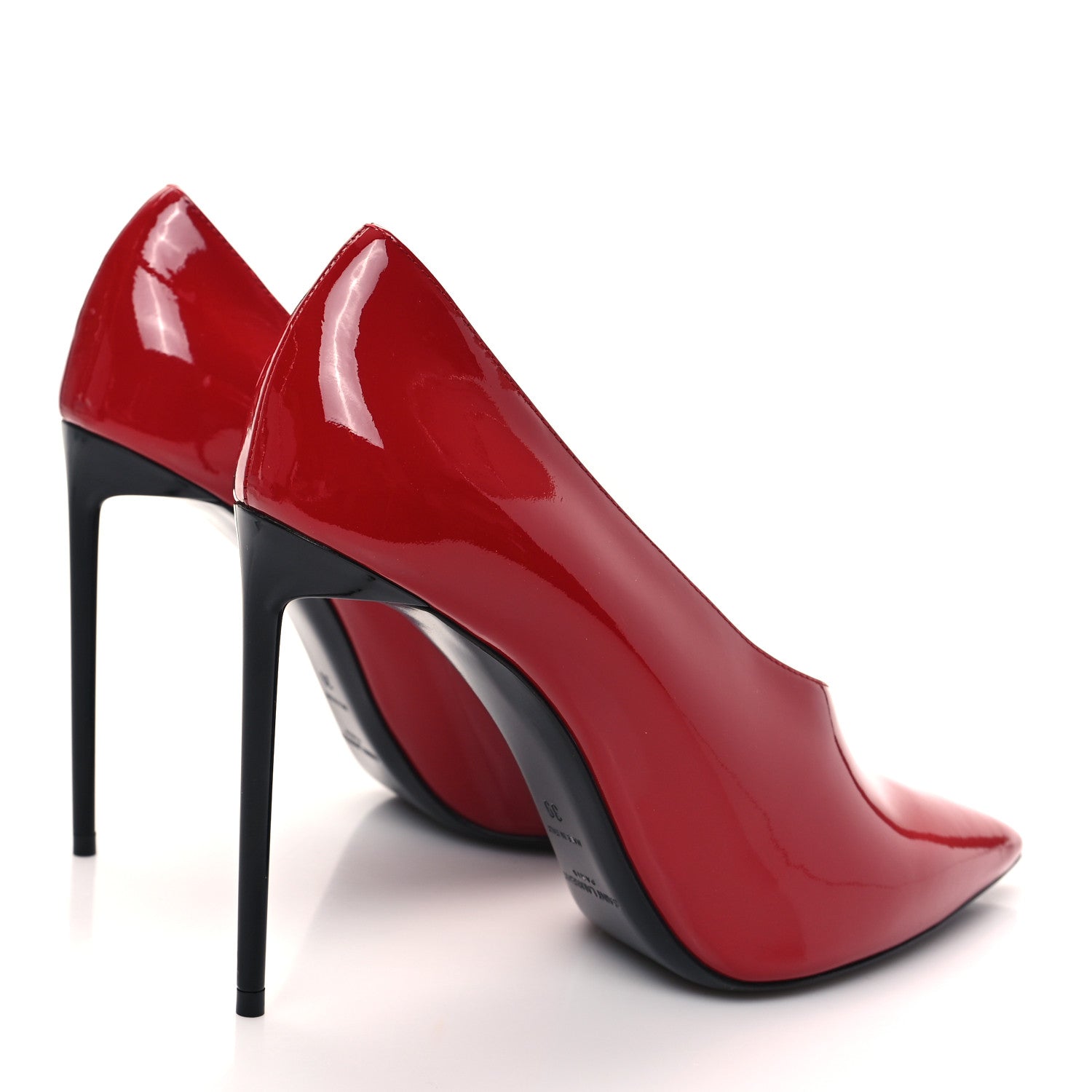 Saint Laurent Patent Calfskin Teddy High Vamp 105 Pumps 39 Rouge Eros 4 of 10
