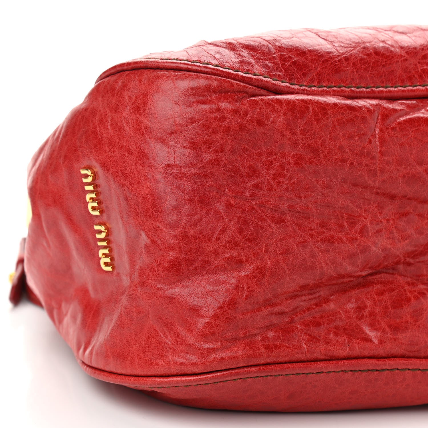 Miu Miu Nappa Frame Lux Top Handle Rosso 5 of 13