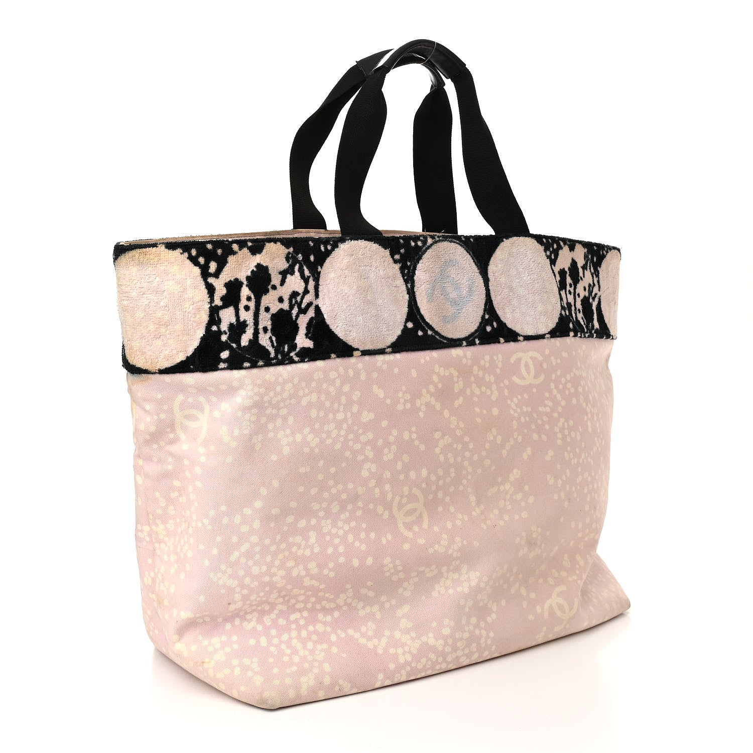 Chanel Terry Cotton Canvas Printed Large CC Tote Pale Pink 3 of 18