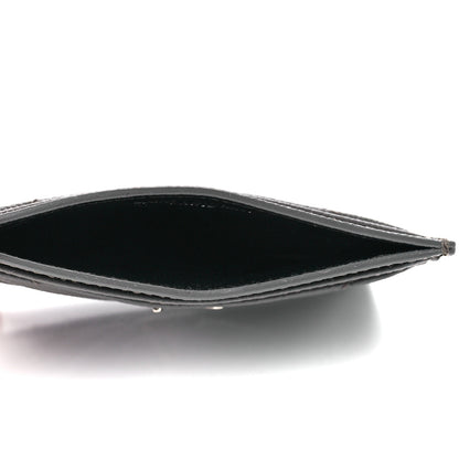 Saint Laurent Grain De Poudre Matelasse Chevron Monogram Credit Card Case Coal 5 of 11