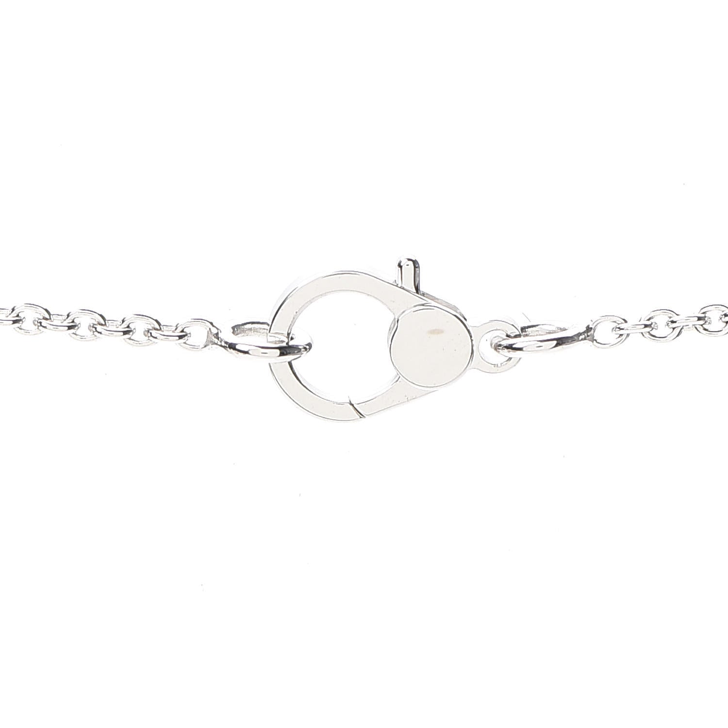 Hermes 18K White Gold Diamond Finesse Pendant Necklace 4 of 6