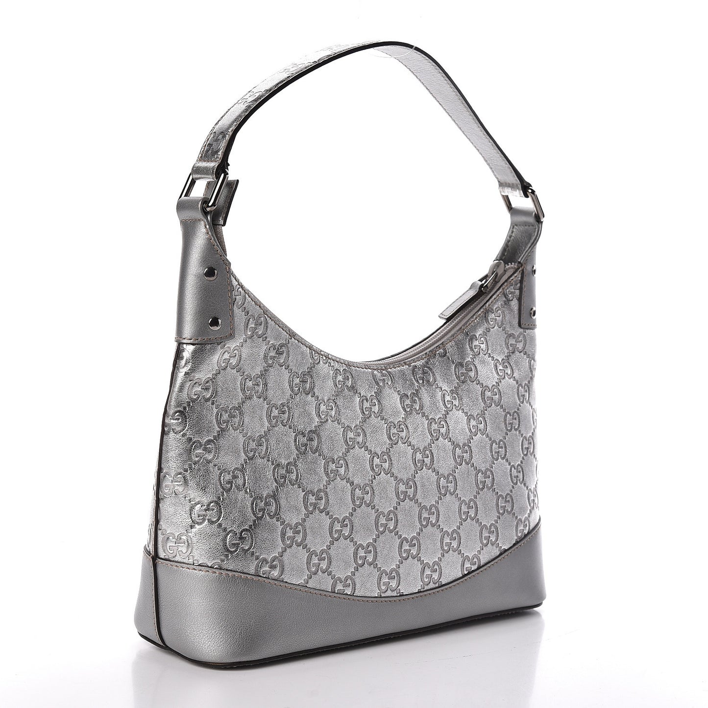Metallic Guccissima Small Hobo Silver