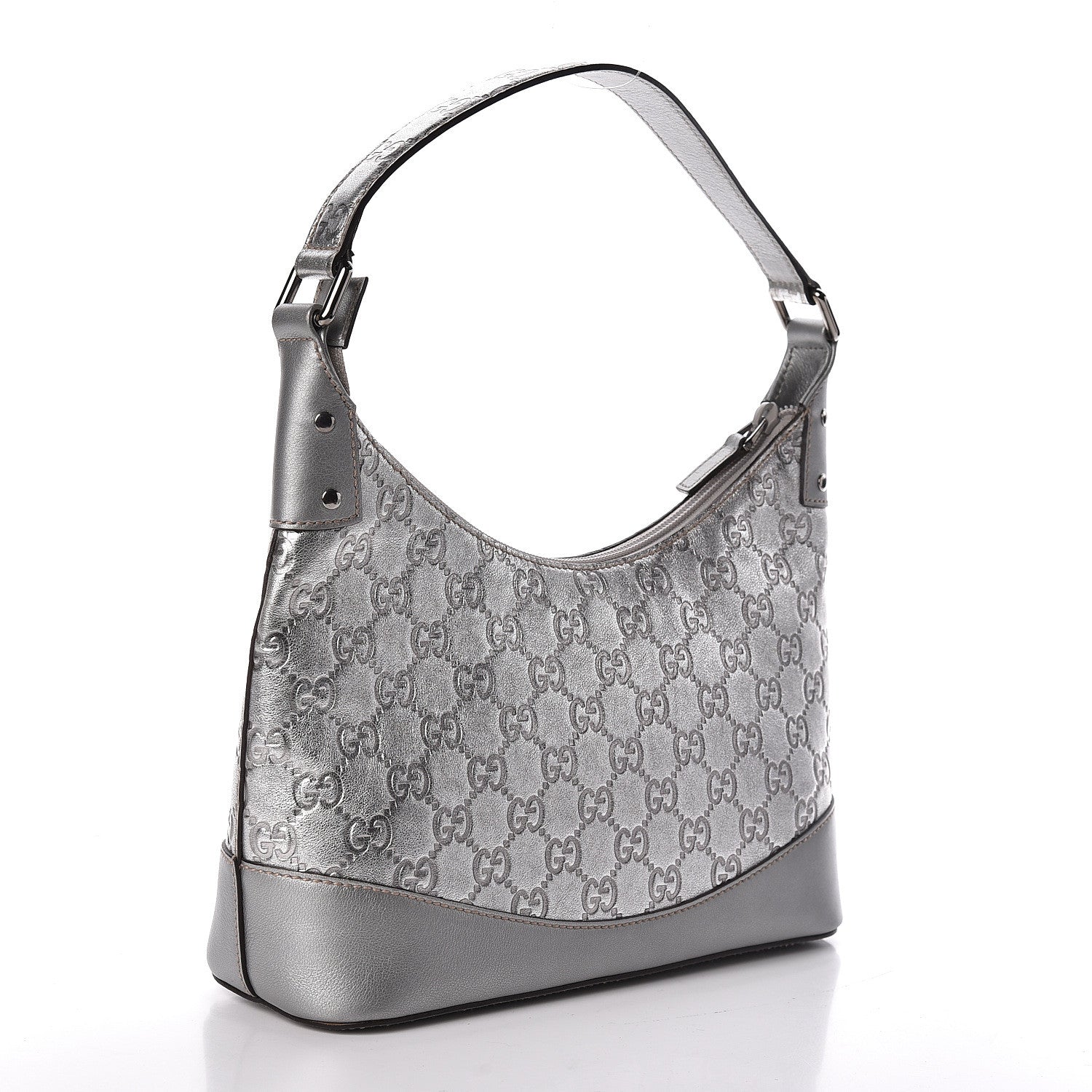 Gucci Metallic Guccissima Small Hobo Silver 3 of 10