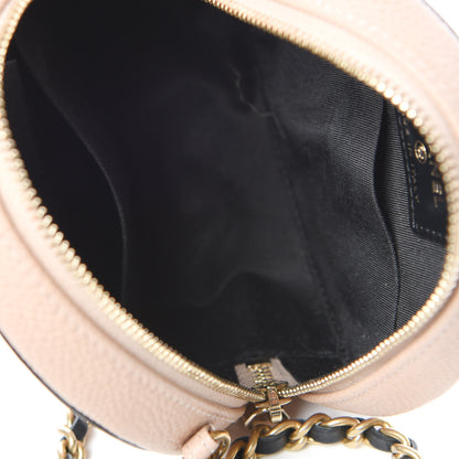 Chanel Caviar Quilted Round Filigree Crossbody Beige Black 5 of 10