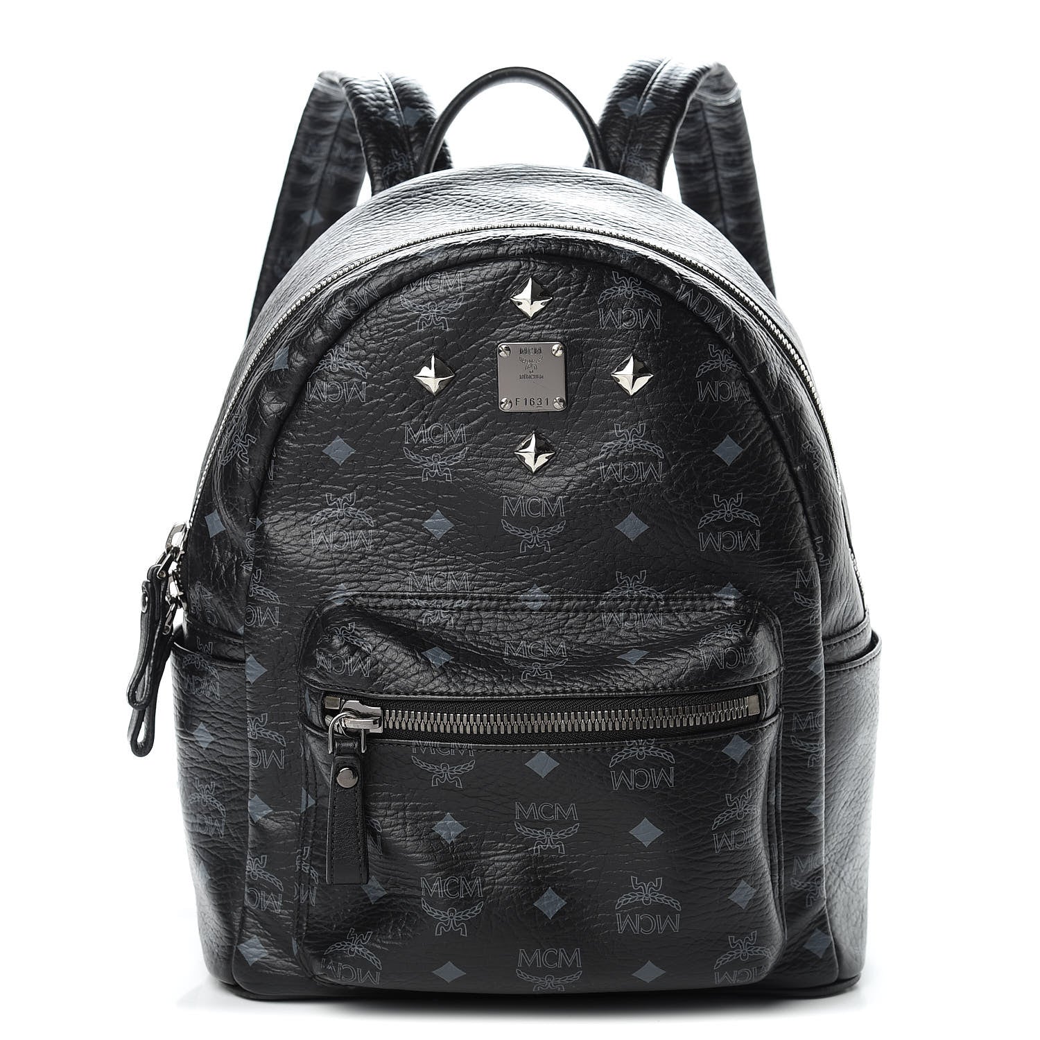 MCM Visetos Studded Small Stark Backpack Black 1 of 15