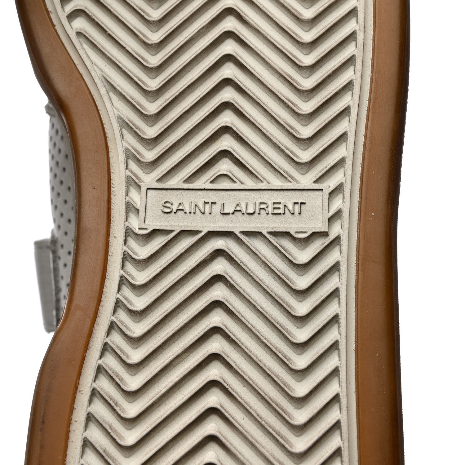 Saint Laurent Calfskin Perforated Womens SL24 Sneakers 36.5 White 8 of 9
