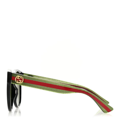 Gucci Acetate Round Web GG035S Sunglasses Black 3 of 8