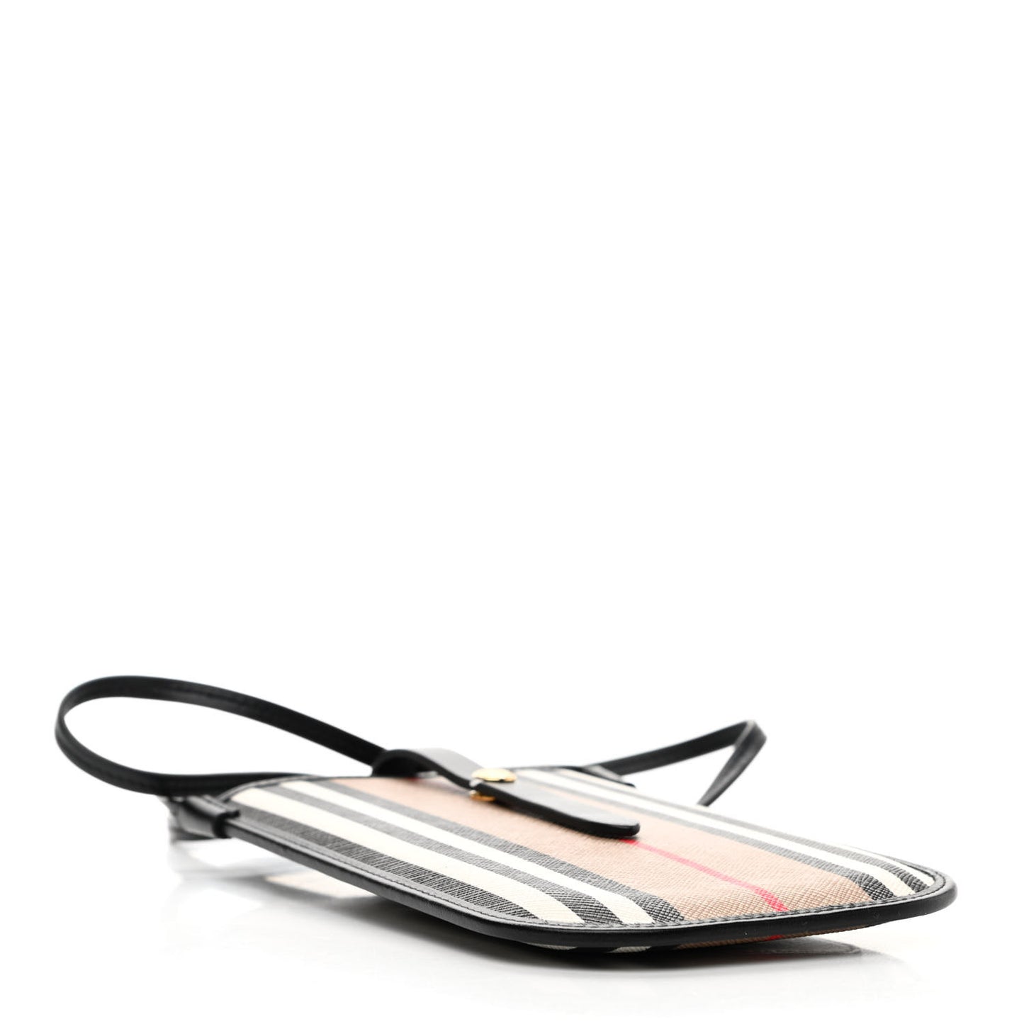 E-Canvas Calfskin Icon Stripe Anne Phone Case With Strap Archive Beige