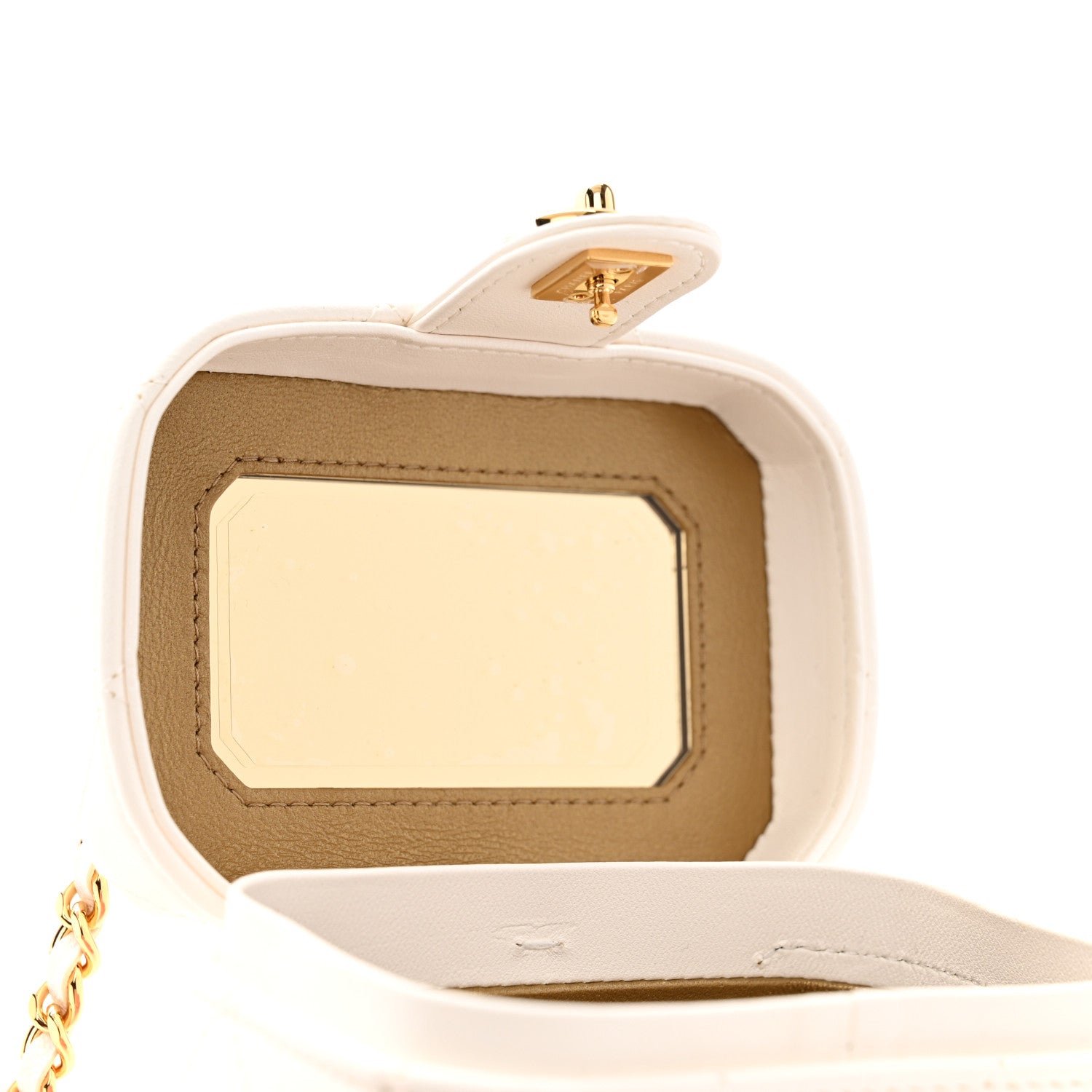 Chanel Lambskin Quilted Vanity Clutch With Chain White 11 of 11