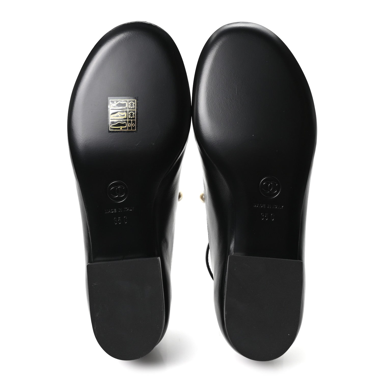 Chanel Goatskin Pearl Mary Janes Flats 35 Black 6 of 10