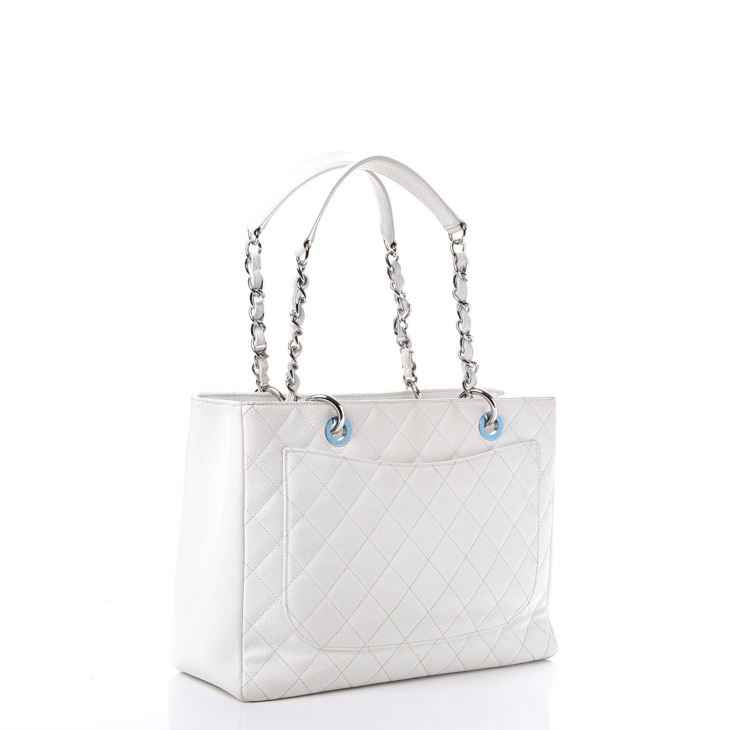 Chanel Caviar Quilted Grand Shopping Tote GST White 3 of 18