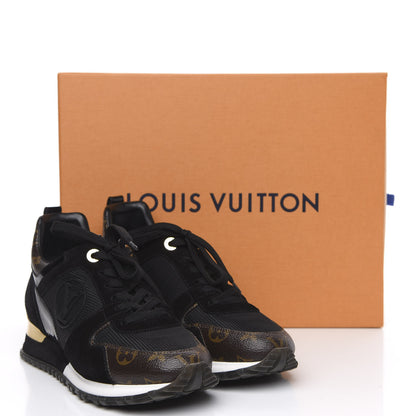 Louis Vuitton Suede Monogram Run Away Sneakers 39 Black 8 of 8