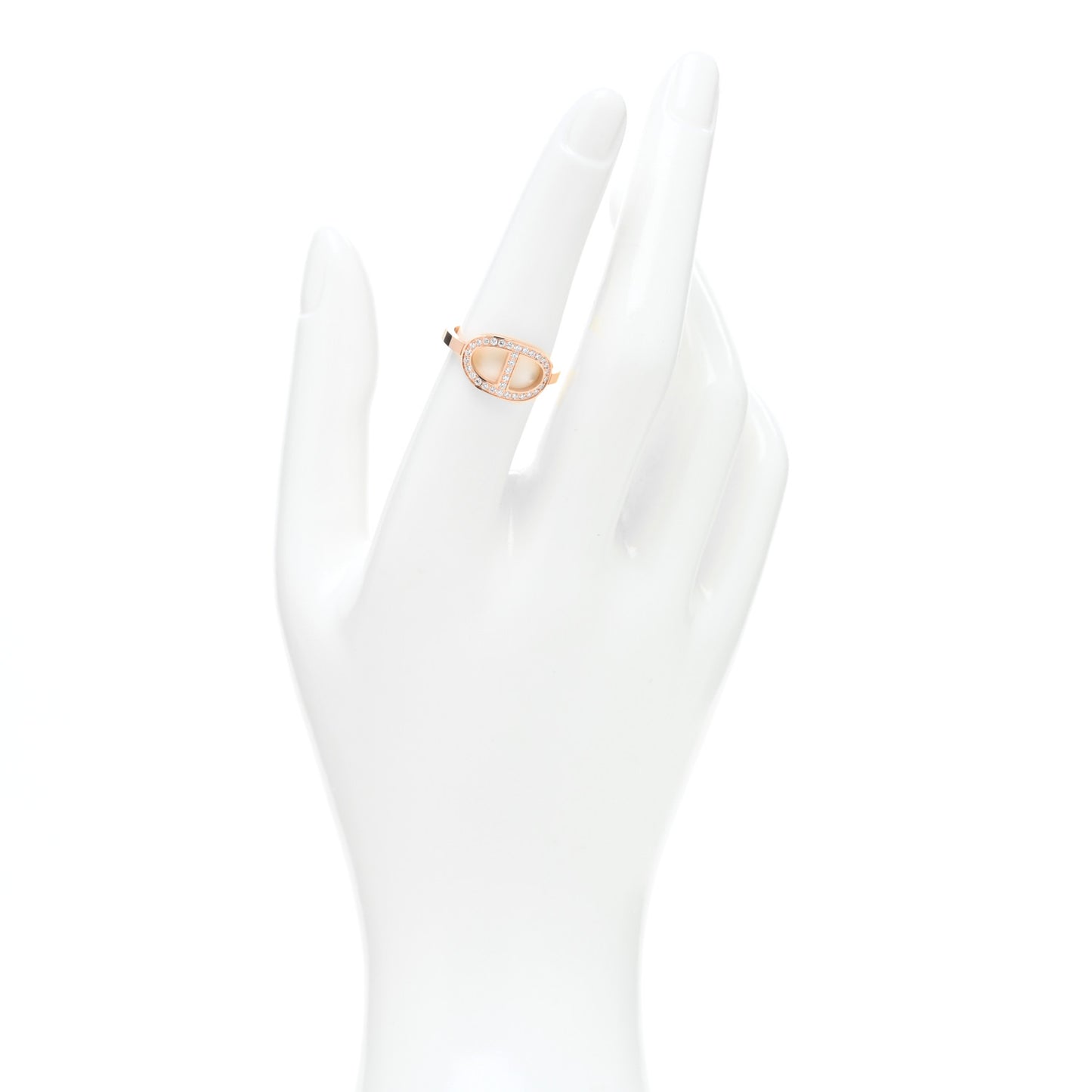 18K Rose Gold Diamond MM Chaine d'Ancre Contour Ring 54 6.75