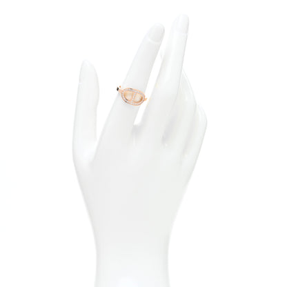 Hermes 18K Rose Gold Diamond MM Chaine d'Ancre Contour Ring 54 6.75 2 of 5