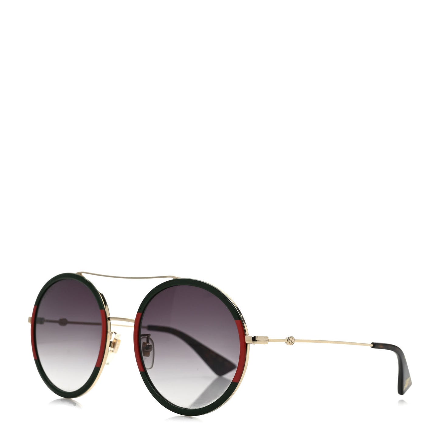 Metal Round Frame Sunglasses GG0061S Green Red