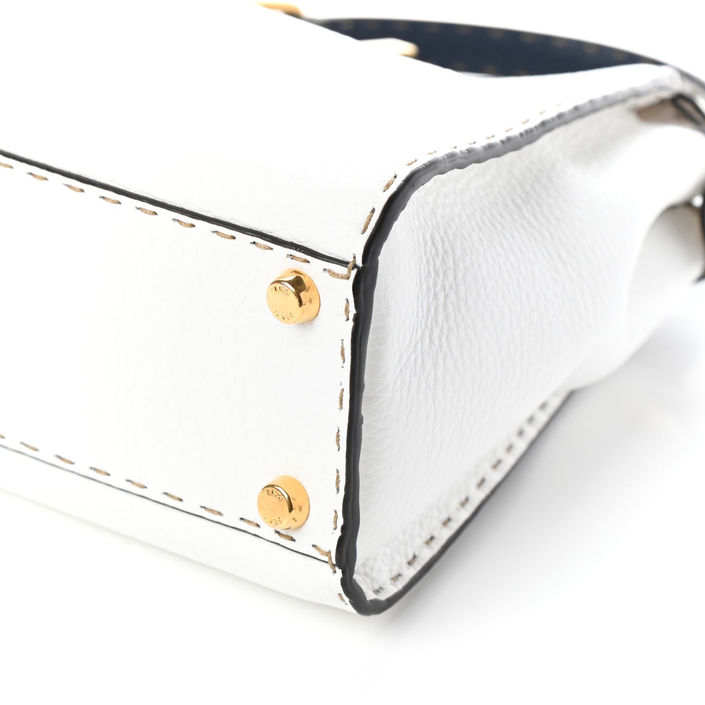 Cuoio Romano Selleria Tri-color Medium Peekaboo Iconic Satchel White Indaco Saddler