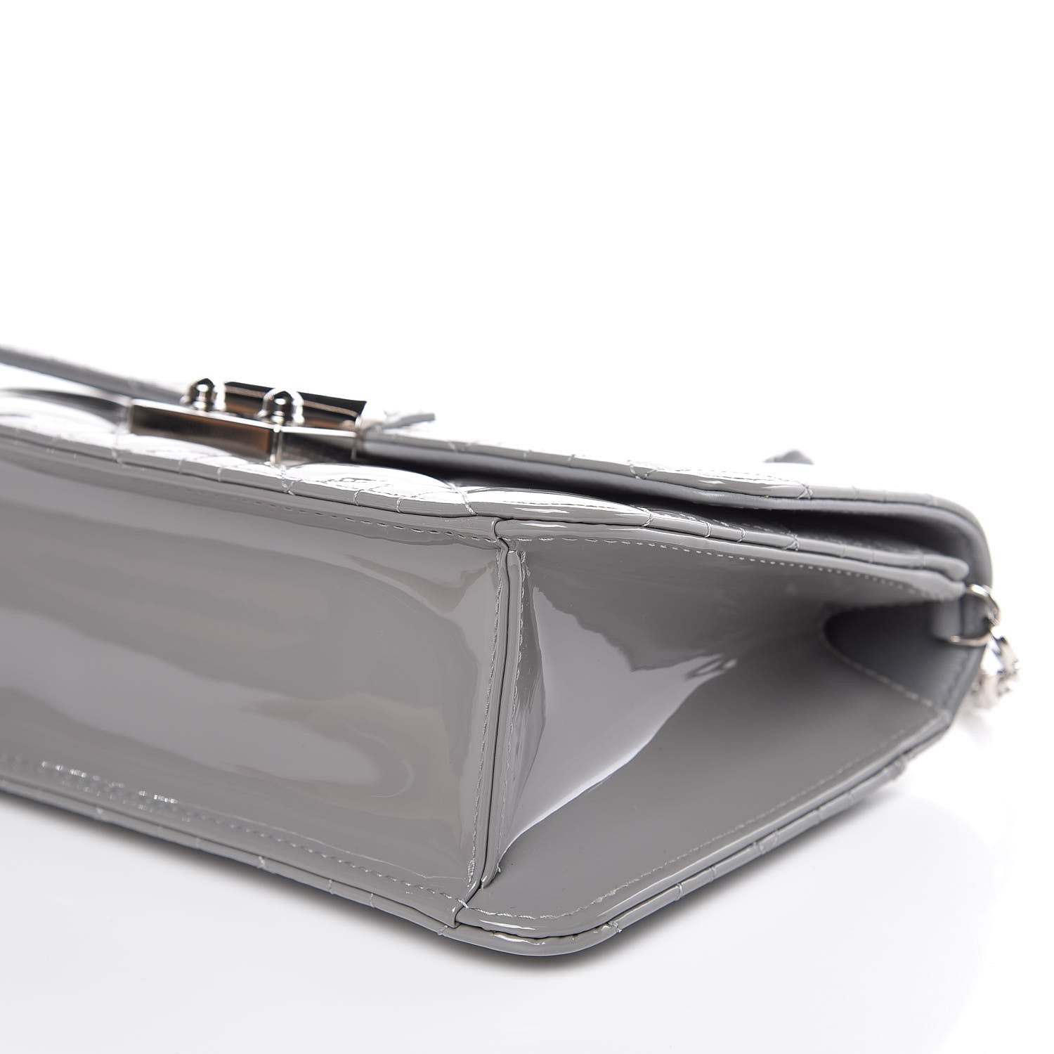 Christian Dior Patent Cannage Miss Dior Promenade Pouch Grey 9 of 9