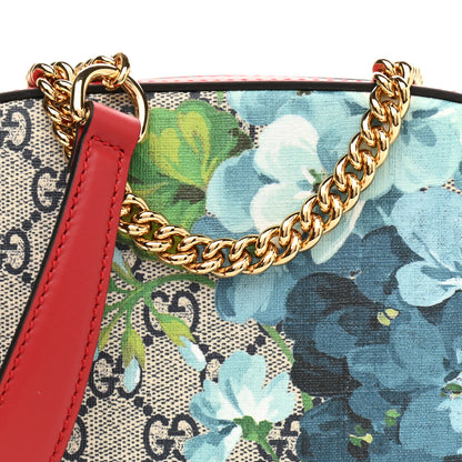 Gucci GG Supreme Monogram Blooms Mini Chain Shoulder Bag Beige Blue Navy Hibiscus Red 7 of 9