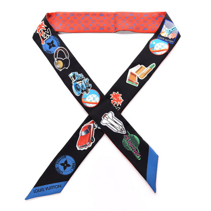 Louis Vuitton Silk Monogram World Tour Stickers BB Bandeau Rouge 1 of 6