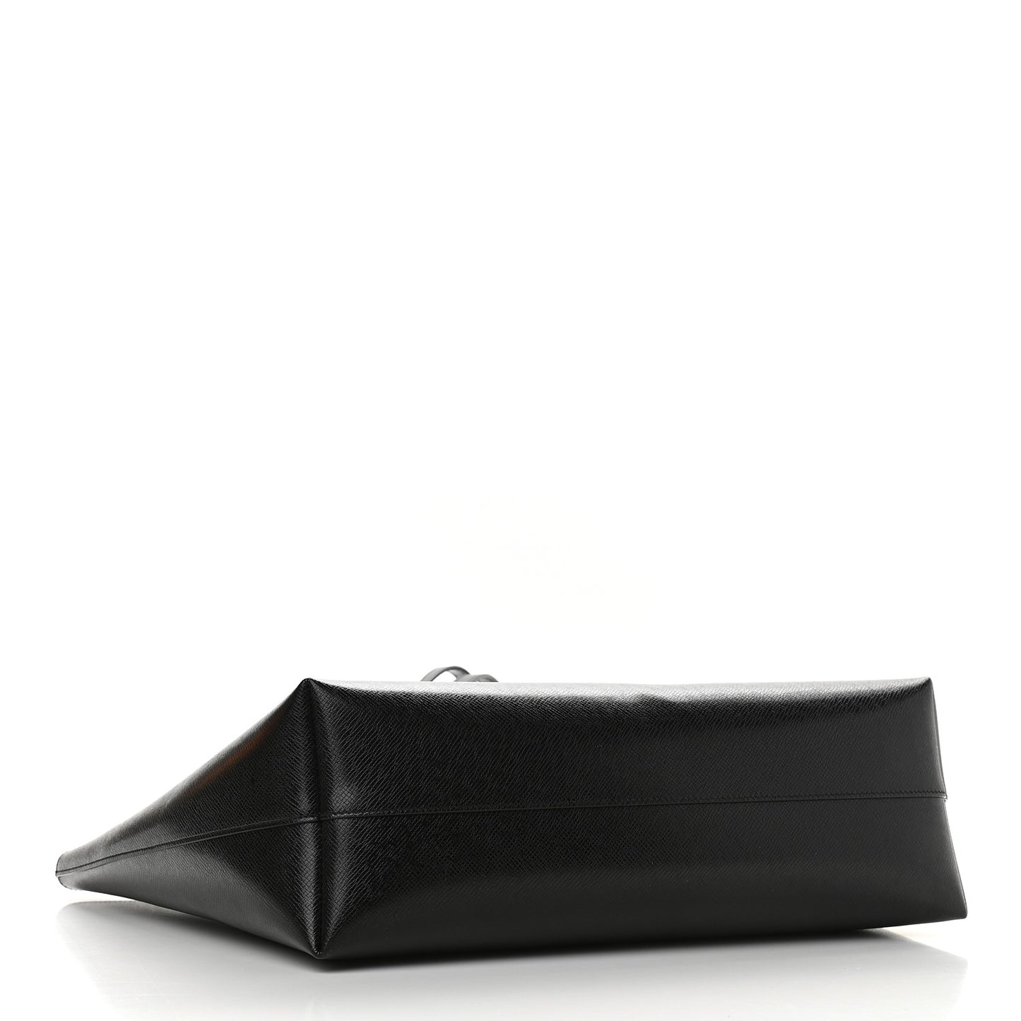 Grained Calfskin E/W Large Shopping Tote Black