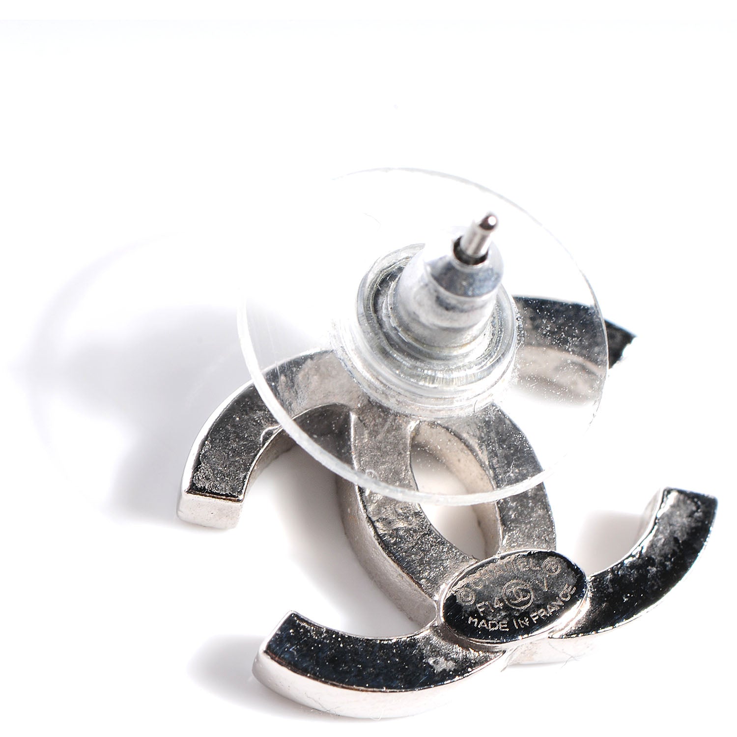 Chanel Crystal CC Earrings Silver 4 of 5