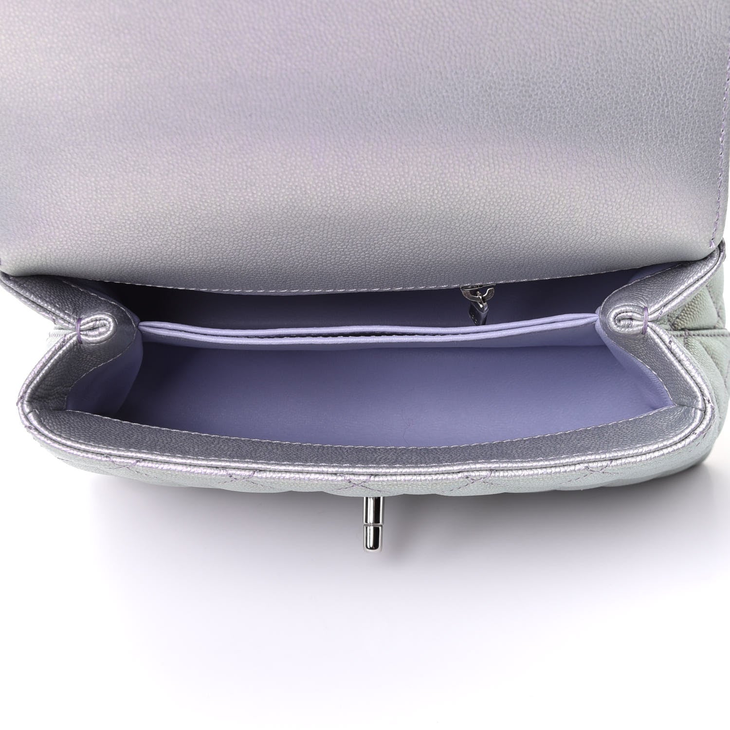 Chanel Iridescent Caviar Quilted Mini Coco Handle Flap Purple 4 of 10