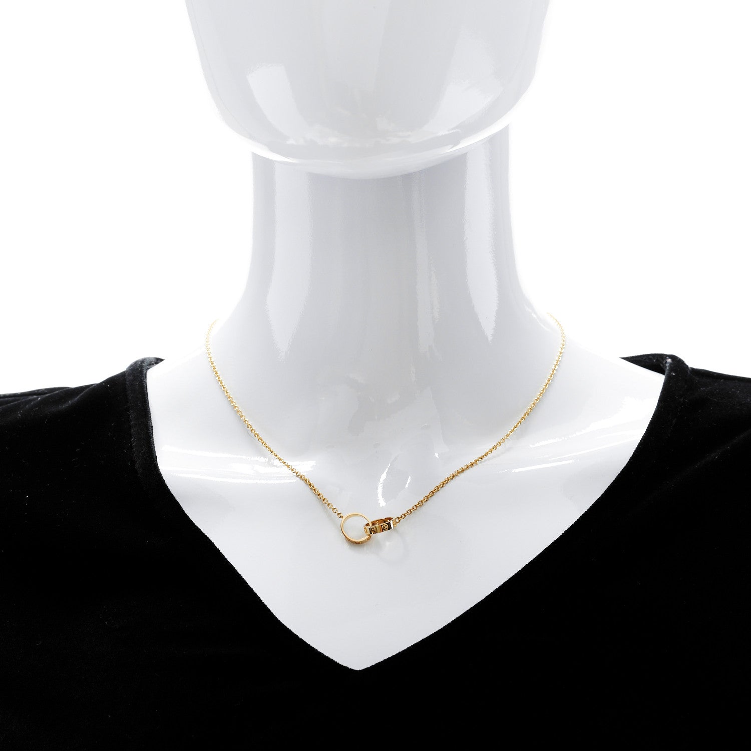 Cartier 18K Yellow Gold Interlocking LOVE Necklace 2 of 7