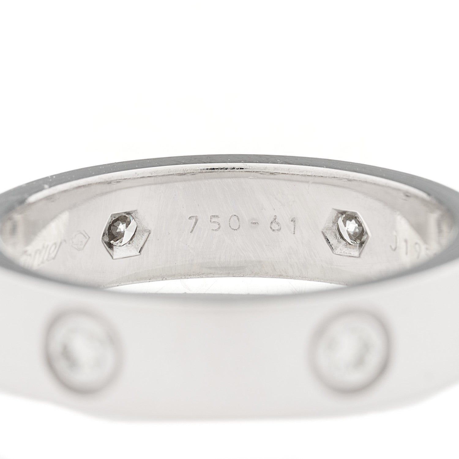 Cartier 18K White Gold 6 Diamond 5.5mm LOVE Ring 61 9.5 6 of 8