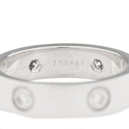 Cartier 18K White Gold 6 Diamond 5.5mm LOVE Ring 61 9.5 6 of 8