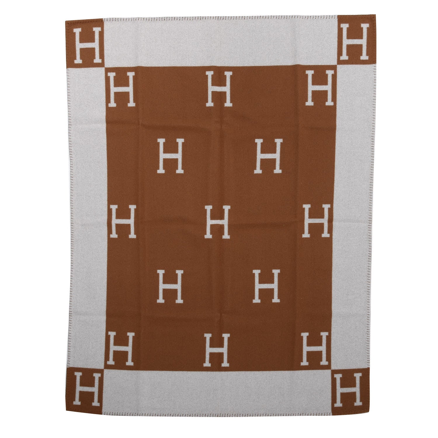 Hermes Wool Cashmere Avalon Blanket Ecru Camel 1 of 3