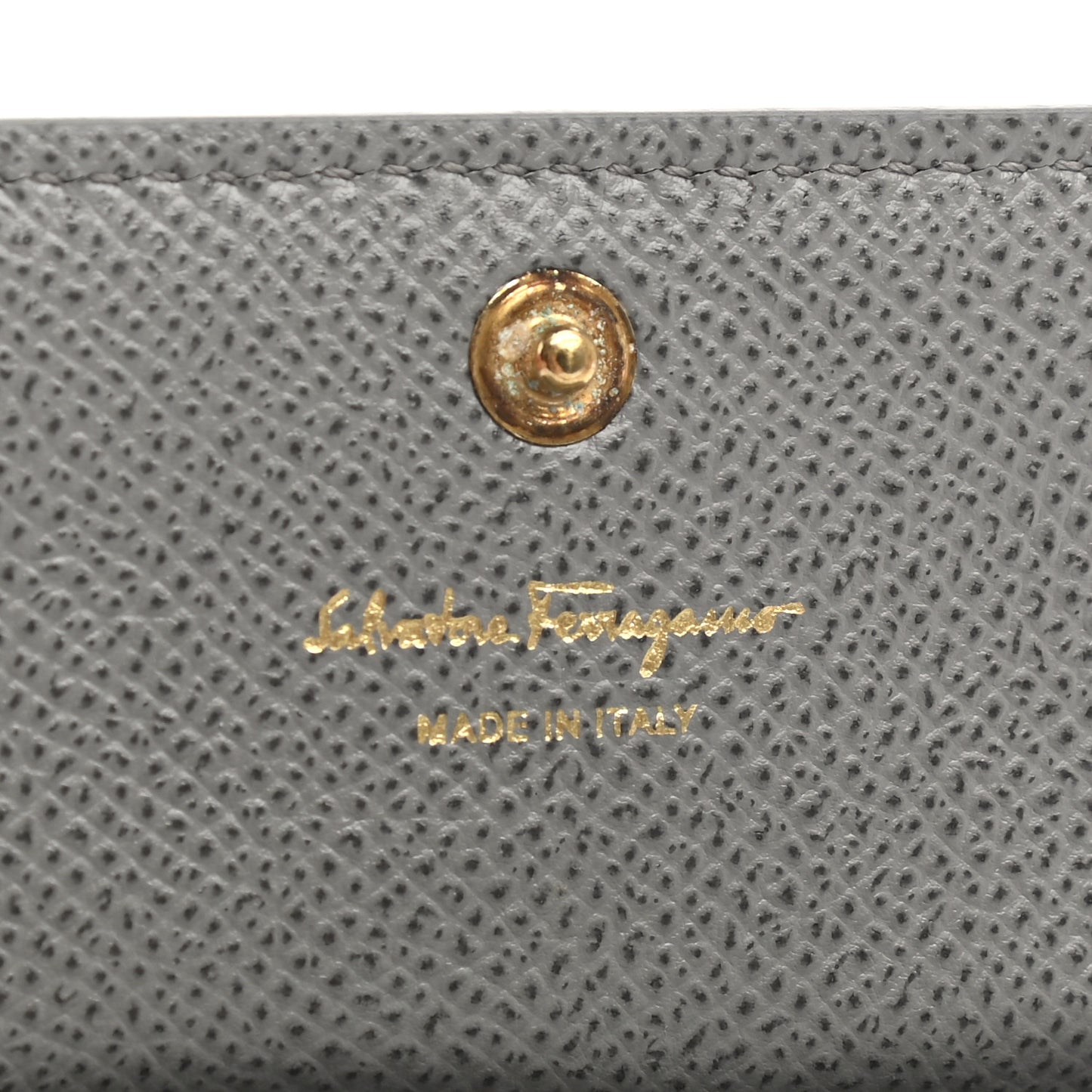 Grained Calfskin Vara Bow Cardholder Pale Grey