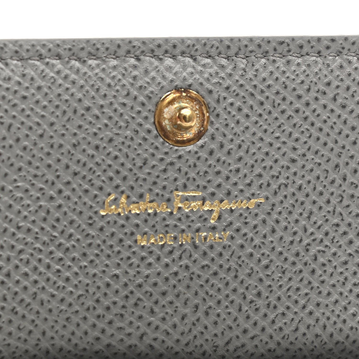 Salvatore Ferragamo Grained Calfskin Vara Bow Cardholder Pale Grey 4 of 8