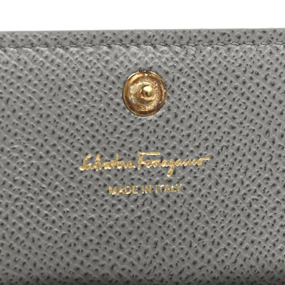 Salvatore Ferragamo Grained Calfskin Vara Bow Cardholder Pale Grey 4 of 8
