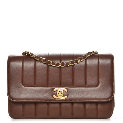 Chanel Lambskin Vertical Quilted Small Single Flap Brown 1 of 7