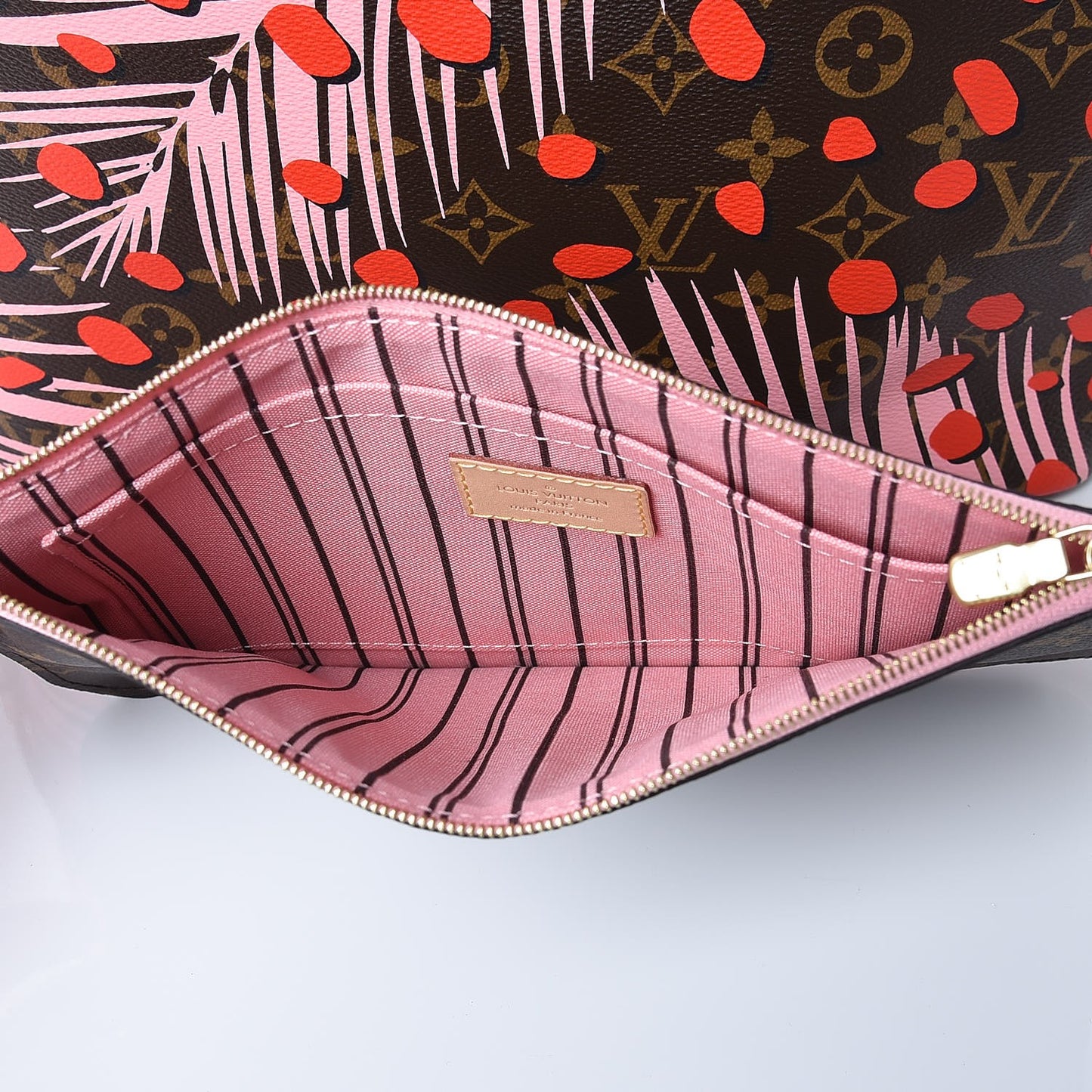 Monogram Jungle Dots Neo Neverfull MM Sugar Pink Poppy