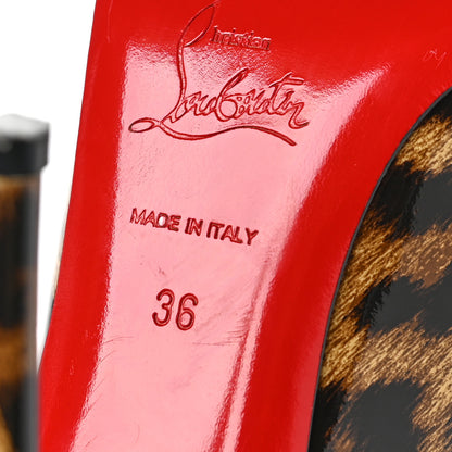 Christian Louboutin Patent Leopardino Fifille 100 Pumps 36 Brown 6 of 8